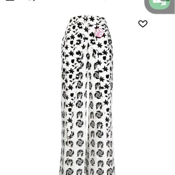 Chopova Lowena Black and White Flocked Jeans XS or 26" Waist NWT MSRP - Picture 11 of 12